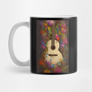 Acoustic Guitar with Flowers Watercolor Mug